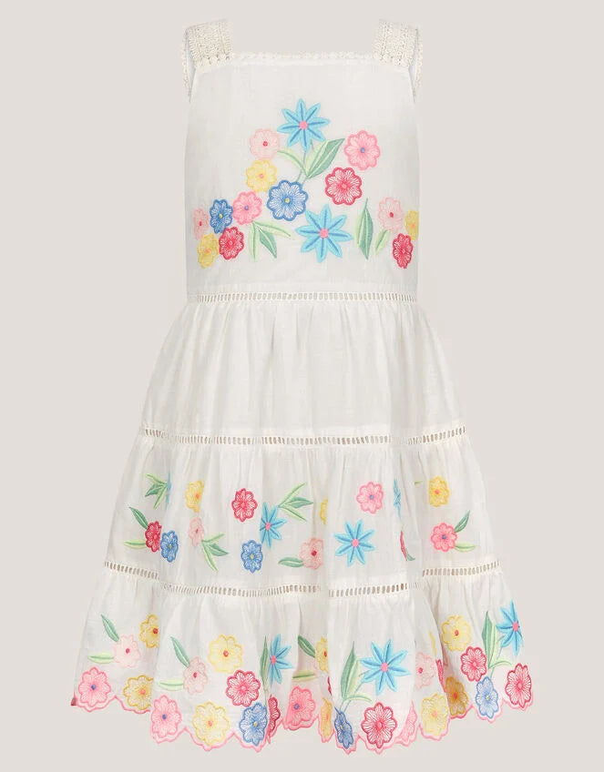 Floral Embroidered Cotton Dress – Soft, Elegant & Perfect for Your Little One!