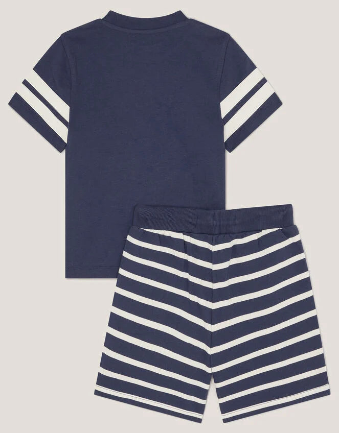 Take It Easy T-Shirt & Stripe Shorts Set – Cool, Comfy & Perfect for Playtime! ☀️👦