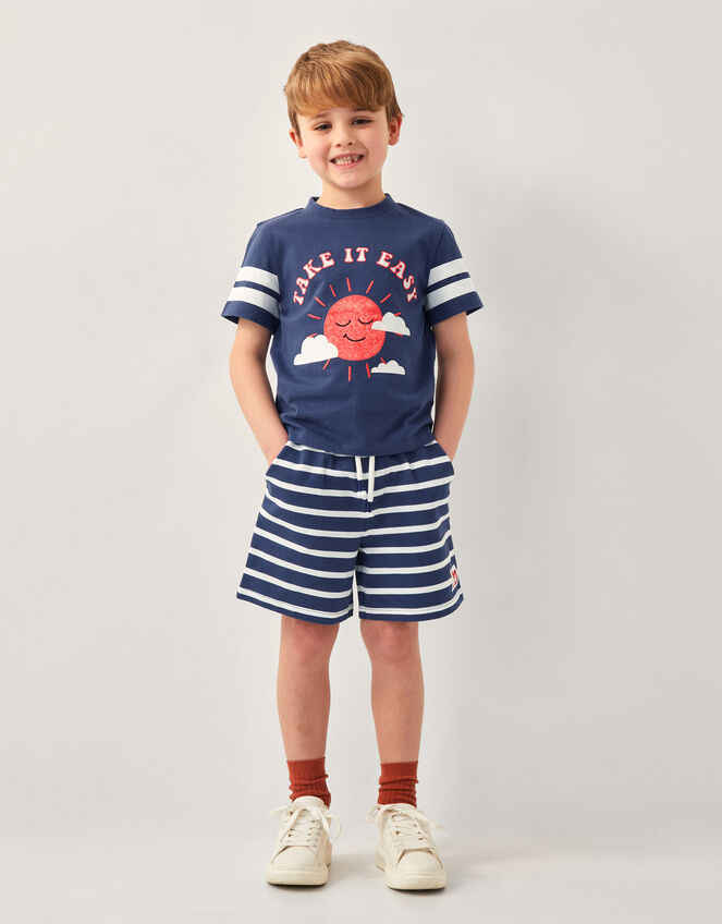 Take It Easy T-Shirt & Stripe Shorts Set – Cool, Comfy & Perfect for Playtime! ☀️👦